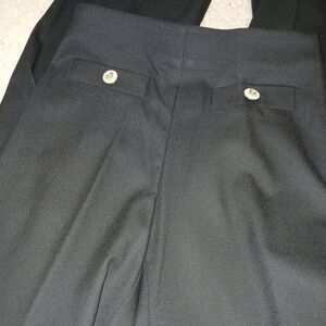 NWOT ANN TAYLOR BLACK WIDE LEG DRESS PANTS, 0P, GOLD HARDWARE.
